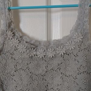 ♥️BOGO Hollister gray lace tank